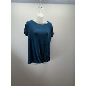 Travelers By Chicos Tunic Top Womens Short Sleeve Asymmetrical Green M (1)